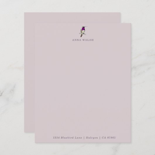 Papier papeterie Lilac Pale (Devant / Derrière)