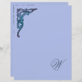 Papier papeterie Pastel Monogram Romantique (Devant / Derrière)