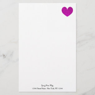 Papier papeterie personnalisé avec coeur parties s