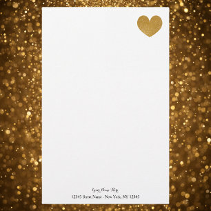 Papier papeterie personnalisé avec coeur parties s