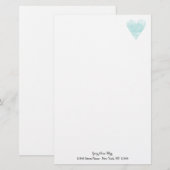 Papier papeterie personnalisé avec icône de coeur  (Devant / Derrière)