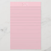 Papier papeterie rose Monogrammes lignes optionnel (Devant)