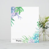 Papier papeterie Succulent peint à la main (Debout devant)