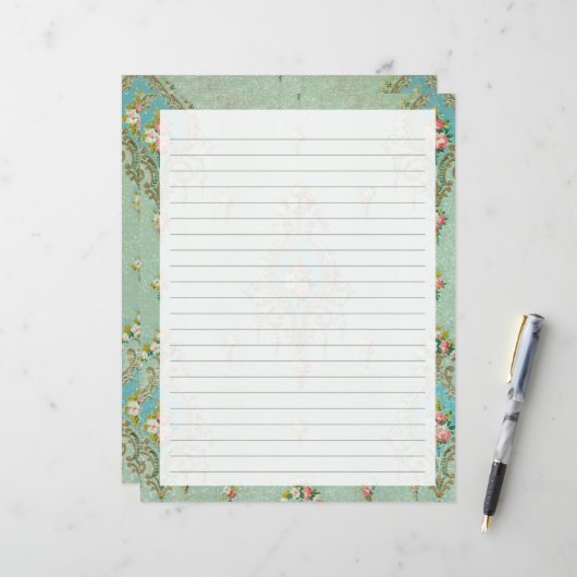 Papier papier à lettres linéaires (Devant/Arrière en situation)