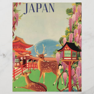 Papier papier à scandale vintage Japon Deer & Pago