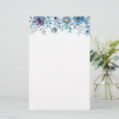 Papier papier-blauwe bloemen (Staand voorkant)