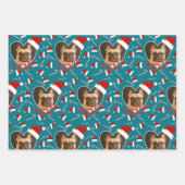 Papier papier enveloppant Turquoise de Noël (Devant)