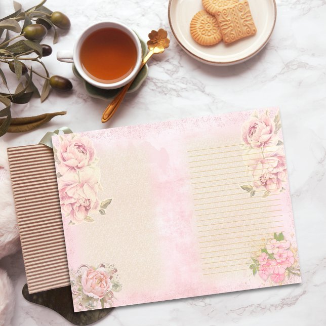 Papier papier journal rose à rayures florales (Créateur téléchargé)