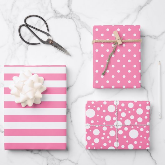 Papier papier Motif rose enveloppant ensemble (Recto)