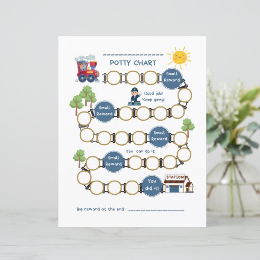 Papier papier pour bambins Potty Chart avec train (Debout devant)