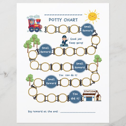 Papier papier pour bambins Potty Chart avec train (Devant)