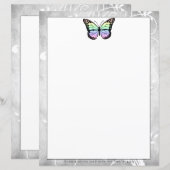 Papier papillon arc-en-ciel brillant (Devant / Derrière)