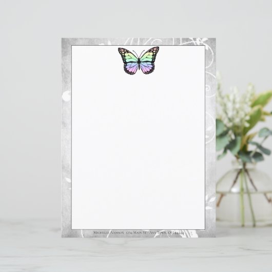 Papier papillon arc-en-ciel brillant (Debout devant)
