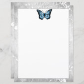 Papier papillon bleu brillant (Devant / Derrière)