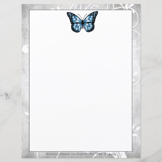 Papier papillon bleu brillant (Devant)