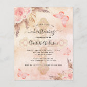 Papier Papillon bleu pâturage à gazon à christening budge (Devant)