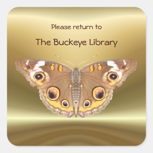 Papier papillon Buckeye Bookplate 2 ~ autocollant (Devant)