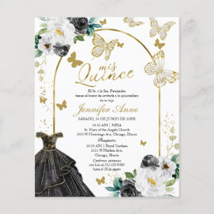 Papier Papillon Budget espagnol Quinceanera Invitations