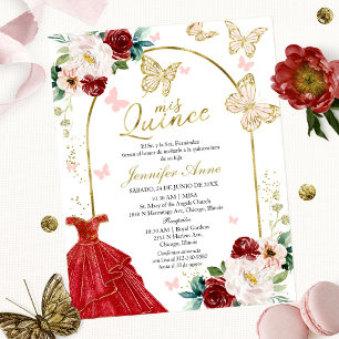Papier Papillon Budget espagnol Quinceanera Invitations