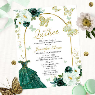 Papier Papillon Budget espagnol Quinceanera Invitations
