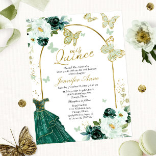 Papier Papillon Budget Quince Invitations Robe verte