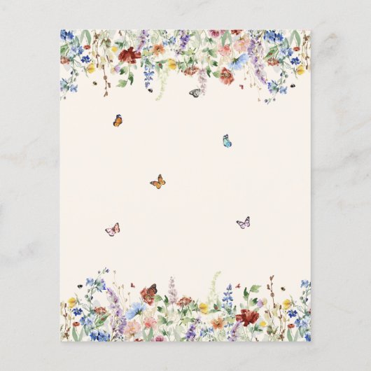 Papier Papillon budgétaire sur son chemin | Baby shower f (Dos)