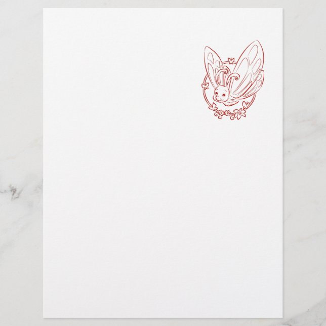 Papier Papillon de caricature rouge (Devant)