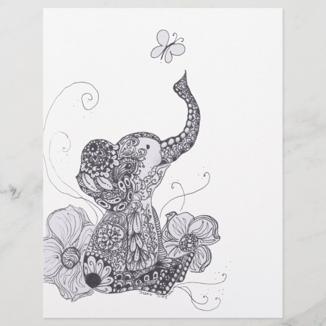 Papier Papillon éléphant (Devant)