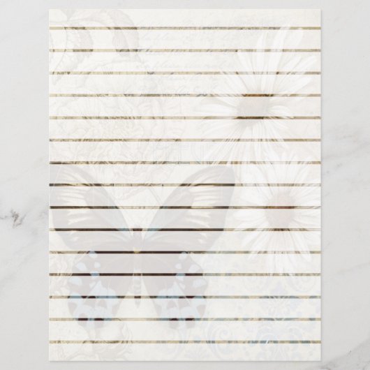 Papier Papillon et marguerites (Devant)