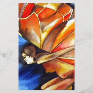 Papier Papillon fille surréaliste art imaginaire original