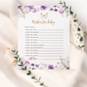 Papier papillon fleur sauvage en or violet souhaits pour 