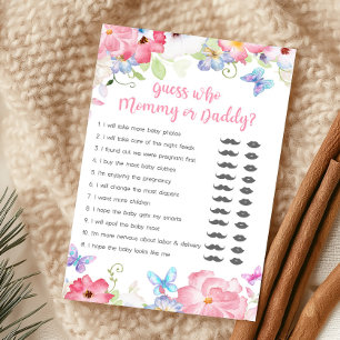 Papier Papillon Floral Devinez Maman ou Papa Jeu