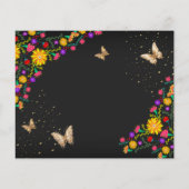 Papier Papillon Floral Noir Mexicain Quinceanera (Dos)