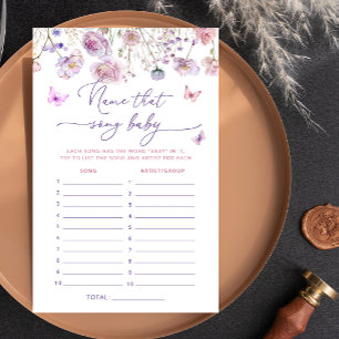 Papier Papillon Floral Nom Qui Chanson Baby shower Jeu