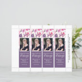 Papier Papillon floral violet Signet d'anniversaire Modèl (Debout devant)