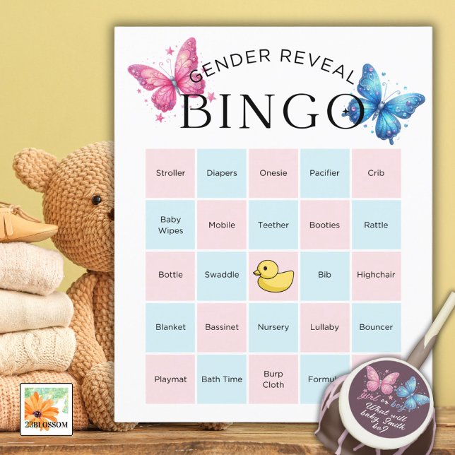 Papier papillon Genre Reveval Party Bingo Jeu (Créateur téléchargé)