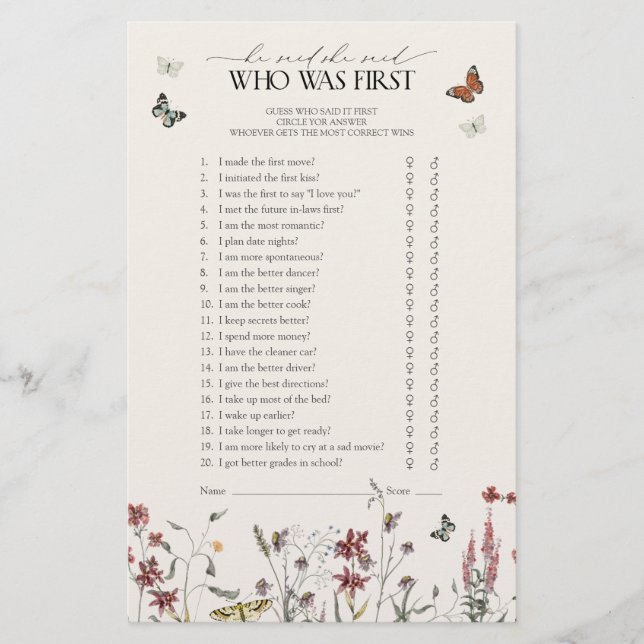 Papier Papillon Il A Dit Qu'Elle A Dit Fleur sauvage Douc (Devant)