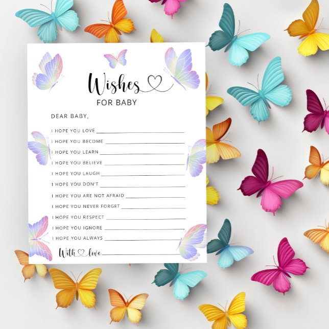 Papier Papillon - Jeu de fête | souhaits pour bébé (Créateur téléchargé)