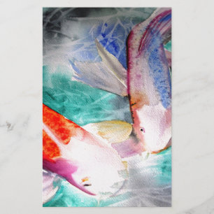 Papier Papillon Koi aquarelle japonais Poisson Art