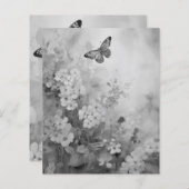 Papier Papillon noir et blanc (Devant / Derrière)