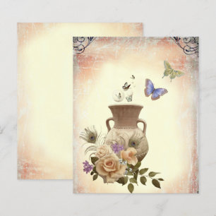 Papier Papillon paon vintage Vase Flower Scrapbook