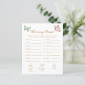 Papier Papillon qui est mon jeu de Baby shower maman (Debout devant)