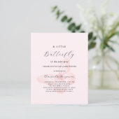 Papier Papillon rose rose or fille budget Baby shower (Debout devant)