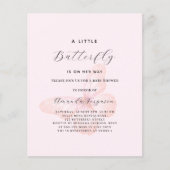 Papier Papillon rose rose or fille budget Baby shower (Devant)