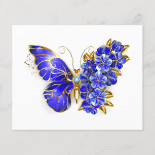 Papier Papillon saphir à fleurs