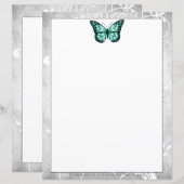 Papier papillon Turquoise brillant (Devant / Derrière)