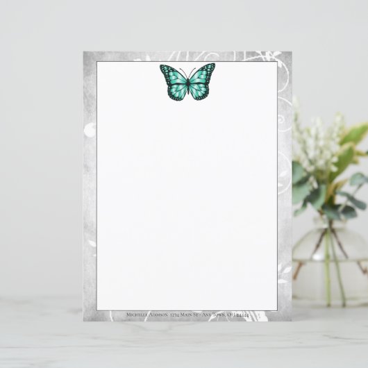 Papier papillon Turquoise brillant (Debout devant)