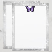 Papier papillon violet brillant (Devant / Derrière)