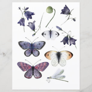 Papier Papillons à l'aquarelle à découper et à coller