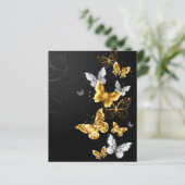 Papier Papillons blancs et dorés (Debout devant)